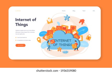Internet der Dinge Web-Banner oder Landing-Seite. Cloud-Idee