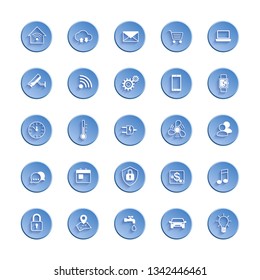 Internet of things web icon set. Icon set of automation system and smart home control. Vector illustration
