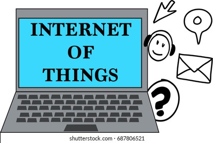 Internet of things word text logo Illustration. IOT concept isolated flat vector. Transparent. - Powered by Shutterstock - Get 15% off with code: PIKWIZARD15