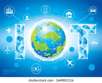 Internet de cosas vector de ilustración mundial.