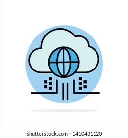 Internet, Think, Cloud, Technology Abstract Circle Background Flat color Icon