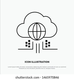 Internet, Think, Cloud, Technology Line Icon Vector. Vector Icon Template background