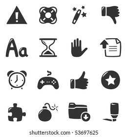 Internet and toolbar icons, set 2 of 4. Slightly asymmetric and curvy.