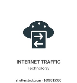 Internet traffic glyph icon vector on white background. Flat vector internet traffic icon symbol sign from modern technology collection for mobile concept and web apps design.