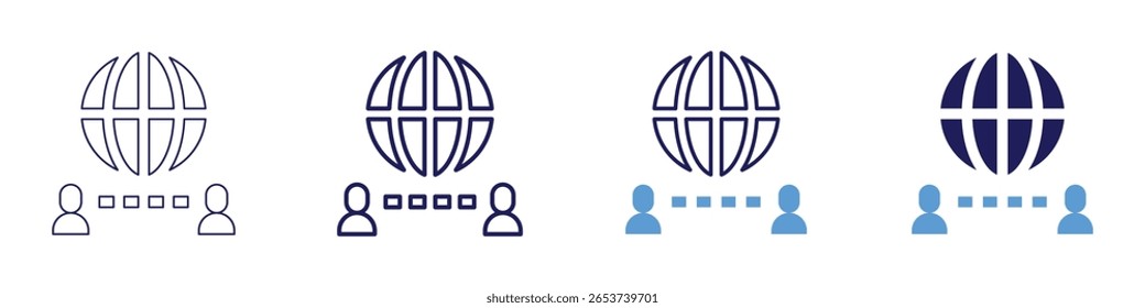 Internet traffic icon in 4 different styles. Thin Line, Line, Bold Line, Duotone. Duotone style. Editable stroke.
