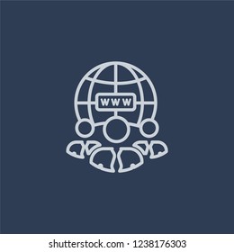Internet Traffic icon. Trendy flat vector line Internet Traffic icon on dark blue background from Technology collection. 