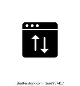 Internet traffic icon vector in black solid flat design icon isolated on white background