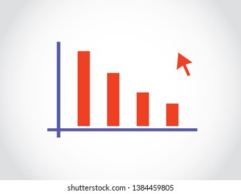 Internet Traffic On line Advertising Profit Sales User Decrease Graph Bar