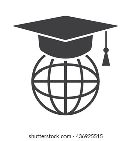 Internet training icon, vector illustration. Flat design style. 