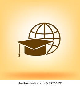 Internet training icon, vector illustration. Flat design style