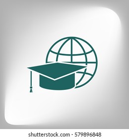 Internet training icon, vector illustration. Flat design style