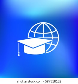 Internet training icon, vector illustration. Flat design style