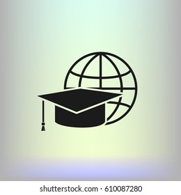 Internet training icon, vector illustration. Flat design style