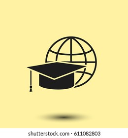 Internet training icon, vector illustration. Flat design style