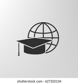 Internet training icon, vector illustration. Flat design style