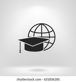 Internet training icon, vector illustration. Flat design style