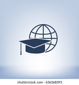 Internet training icon, vector illustration. Flat design style