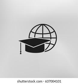Internet training icon, vector illustration. Flat design style