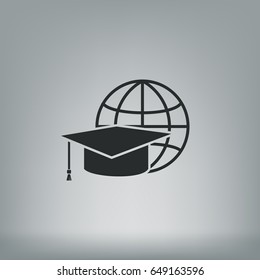 Internet training icon, vector illustration. Flat design style