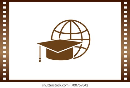 Internet training icon, vector illustration. Flat design style