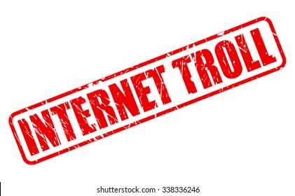 INTERNET TROLL red stamp text on white