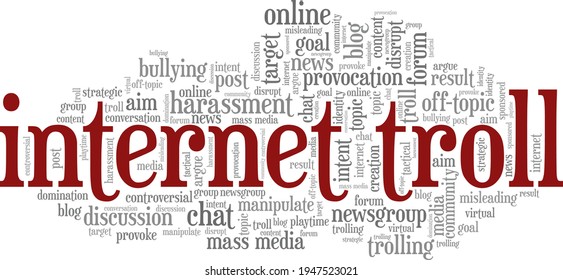 Internet Troll vector illustration word cloud isolated on a white background.