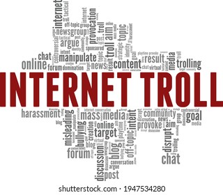 Internet Troll vector illustration word cloud isolated on a white background.