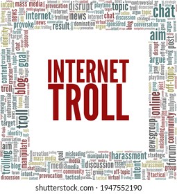 Internet Troll vector illustration word cloud isolated on a white background.