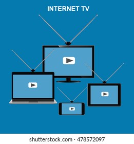 internet tv concept, vector illustration