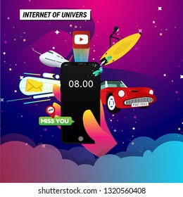 internet of universe on the phone just one touch.