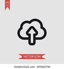 Internet upload vector icon, illustration symbol