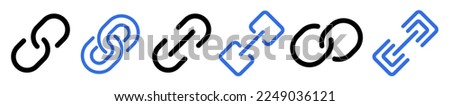 Internet URL icon set. Link icon, internet url symbol connect button. Connection, attachment, connect, hyperlink icons button. Webpage url link icons set. Vector illustration
