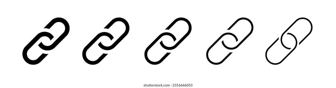 Internet URL or web page URL icon set. Chain link illustration symbol. Sign app button. Vector illustration..