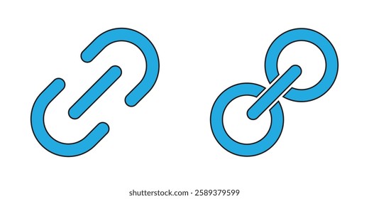 Internet URL or webpage link icons set. Link, share link, external link, database, icon symbol eps 10