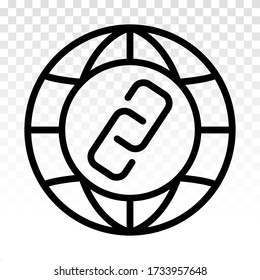 Internet URL or webpage url link line art icon for apps and websites