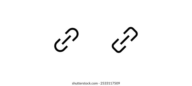 Enlace de URL de página web de Internet, compartir, externo, base de datos. Hipervínculos inalámbricos. , Cadena, línea de Dirección de Web e iconos planos establecidos, trazo editable aislado en la ilustración de contorno de Vector lineal blanco,