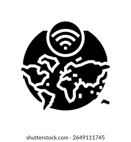 internet usage density map glyph icon vector. internet usage density map sign. isolated symbol illustration