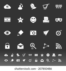 Internet useful icons on gray background, stock vector