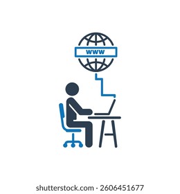 Internet User Icon On White Background