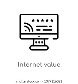 internet value vector line icon. Simple element illustration. internet value outline icon from technology concept. Can be used for web and mobile