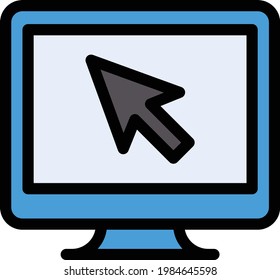 icono de línea de color de vector de Internet