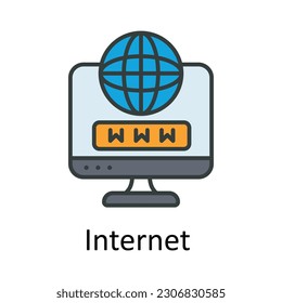 Umriss-Icon-Design-Illustration von Internet-Vektorgrafiken. Steuerzeichen auf weißem Hintergrund EPS10-Datei