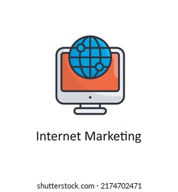 Internet vector Filled outline Icon Design illustration. Project Managements Symbol on White background EPS 10 File