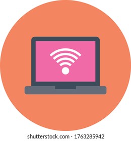 internet vector flat color icon 