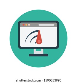 internet vector flat color line icon 
