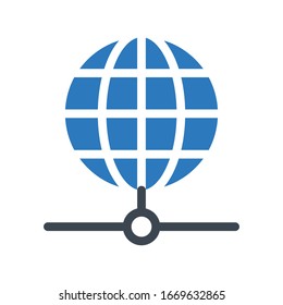 icono de color de glifo vectorial de Internet 