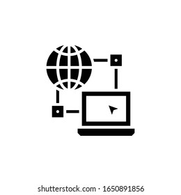 Ilustración de estilo glifo vectorial de Internet. EPS 10