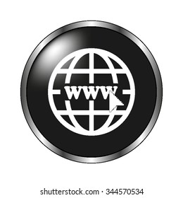 Internet - vector icon; black button