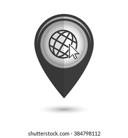 Internet - vector icon;  black map pointer
