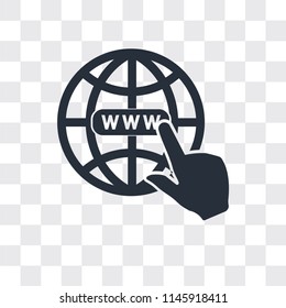 Internet vector icon isolated on transparent background, Internet logo concept